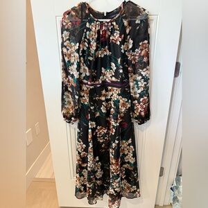 Tommy Hilfiger Black Floral Long Sleeve Dress